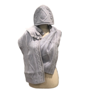 VINTAGE Y2K Banana Republic Sky Blue Wool Winter Scarf, Hat & Gloves Bundle